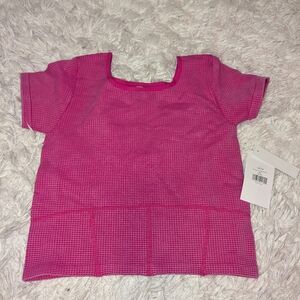 Nwt Betsey Johnson Pink Short Sleeve Crop Top Girls Sz 14/16